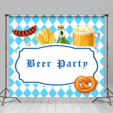 Aperturee - Blue White Rhombus Oktoberfest Beer Party Backdrop